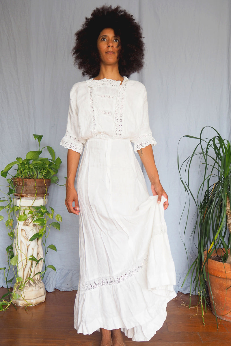 white victorian dress